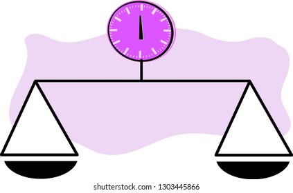 Symbol, balance, comparison, balance, geometric shape, purple, flat, simple, vector illustration, equality