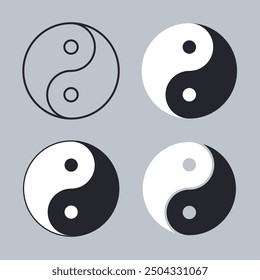 Symbol of balance and harmony Yin-Yang. Vector illustration.