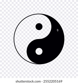 Símbolo de equilibrio y armonía Yin-Yang. Ilustración vectorial.