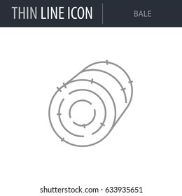 Symbol of Bale. Thin line Icon of Farming. Stroke Pictogram Graphic for Web Design. Quality Outline Vector Symbol Concept. Premium Mono Linear Beautiful Plain Laconic Logo