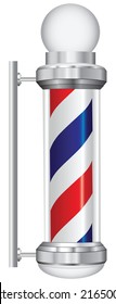 Symbol for a barber with lamp. Vector illustration.