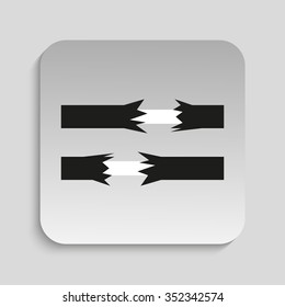 Symbol. Bare wires. Vector icon.