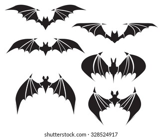Symbol of bat with big wings, vector