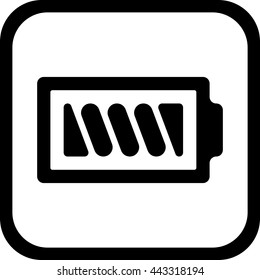 Symbol battery black and white icon - vector, flat design. Eps 10