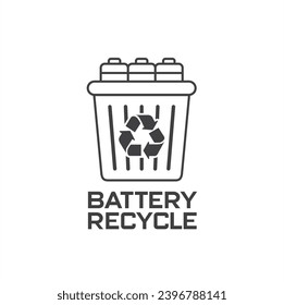 symbol of battery recycle, vector art.