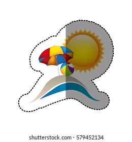symbol beach with parasol icon image, vector illustration