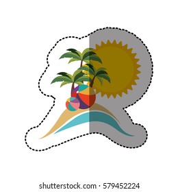 symbol beach with parasol icon image, vector illustration
