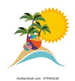 symbol beach with parasol icon image, vector illustration
