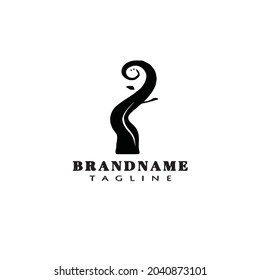 symbol beanstalk logo cartoon icon design template isolated black modern vector illustration
