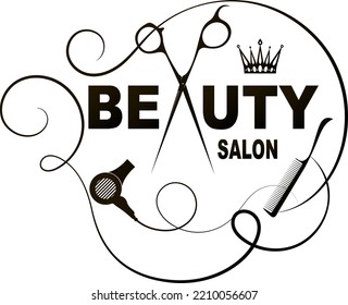 Symbol Beauty Salon Stylist Scissors Comb Stock Vector (Royalty Free ...