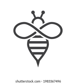 Símbolo de una abeja con alas estiradas.