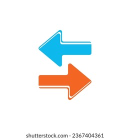 symbol of bidirectional arrows data transfer vector