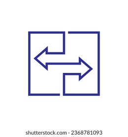 symbol of bidirectional arrows data transfer vector