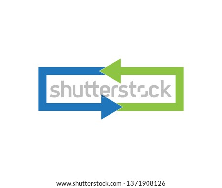 symbol of bidirectional arrows data transfer vector