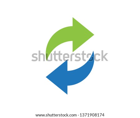 symbol of bidirectional arrows data transfer vector