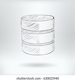 Symbol of Big Data Server   - Database Icon Concept -  Vector Illustration  