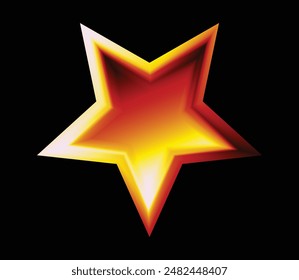 Symbol of big star on black background.