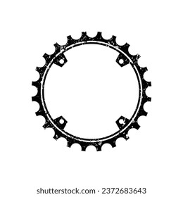 symbol bike in black color, Bicycle chainring. Vector mountain bike gear logo template.