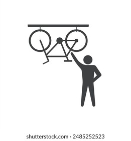 symbol of bike storage, vector art.