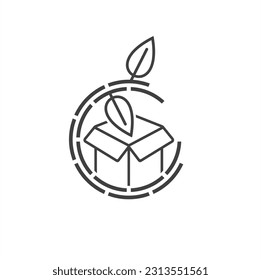 symbol of biodegradable packaging, vector art.