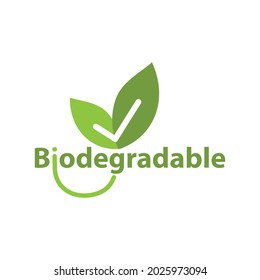 Symbol For Biodegradable Product, Icon, Vector.