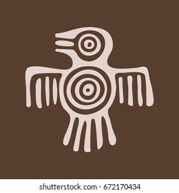 Symbol bird ancestors cultures america lines circles