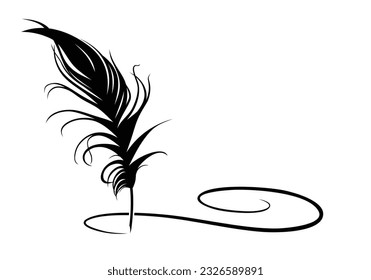 El símbolo de una pluma de pájaro con tinta. 

