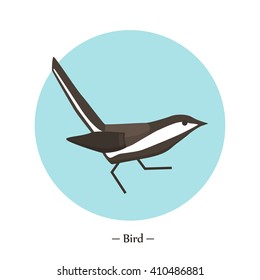 The symbol of the bird in style flat. Vector illustration