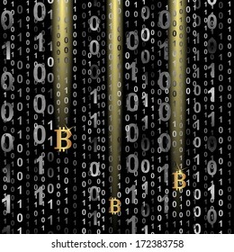 symbol of bitcoin on digital background