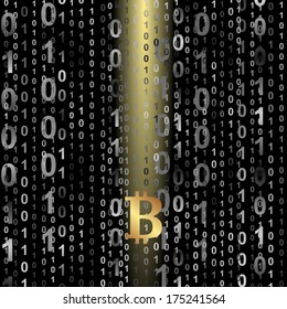 symbol of bitcoin on digital background