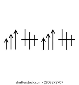 Symbol of black arrows on lines