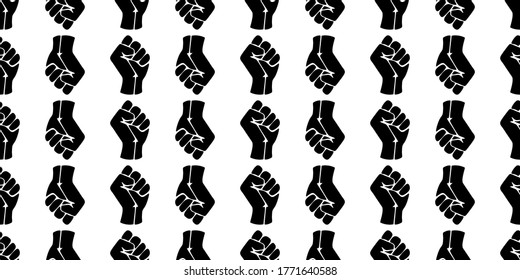 Símbolo del movimiento negro de la libertad. Las vidas negras importan. Patrón vectorial con puños.