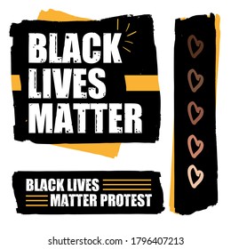 The Symbol Of Black Life Matters. Protest banners about a person. The right of black people in America. vector illustration. Suitable for printing on masks, t-shirts, and ads.