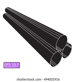 symbol black pipes, isolated on white background vector
