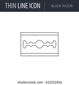 Symbol of Blade Razor. Thin line Icon of Hygiene. Stroke Pictogram Graphic for Web Design. Quality Outline Vector Symbol Concept. Premium Mono Linear Beautiful Plain Laconic Logo