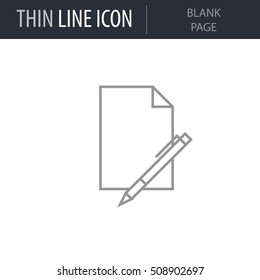 Symbol of Blank Page Thin line Icon of Business. Stroke Pictogram Graphic for Web Design. Quality Outline Vector Symbol Concept. Premium Mono Linear Beautiful Plain Laconic Logo