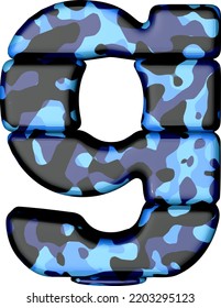Symbol in blue camouflage. letter g