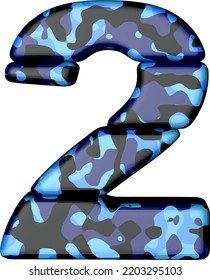 Symbol in blue camouflage. number 2
