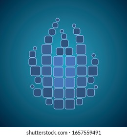 symbol blue flame, pixel-style, vector illistration