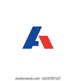 Symbol A in blue and red colors. Vector