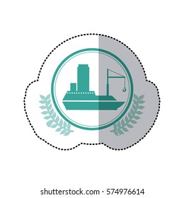 symbol blue ship icon, vector illustration design