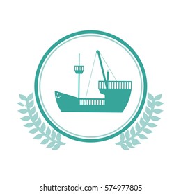 symbol blue ship icon, vector illustration design