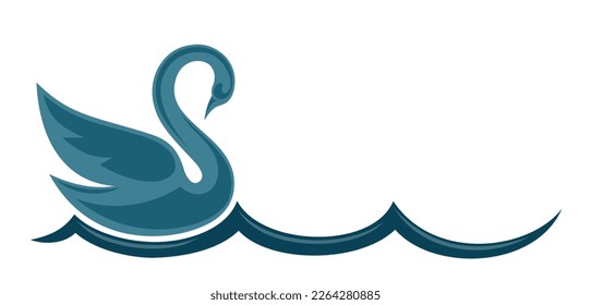 The symbol of blue swan with wave.
