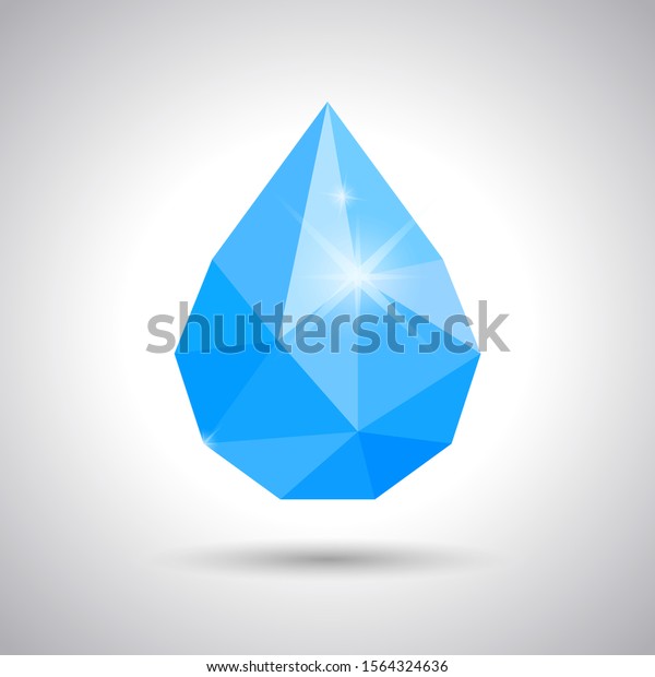 Symbol Blue Water Drop Tear Polygonal Stock Vector (Royalty Free ...