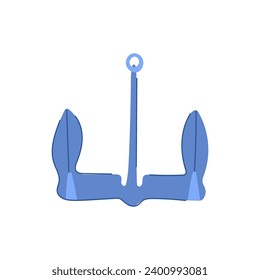 symbol boat anchor cartoon. nautical vessel, water yacht, chain blue symbol boat anchor sign. isolated symbol vector illustration