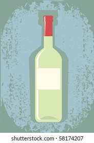 Symbol of bottle of wine.Vector grunge image