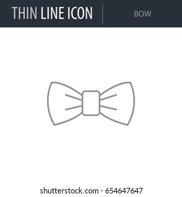 Symbol of Bow. Thin line Icon of Fashion. Stroke Pictogram Graphic for Web Design. Quality Outline Vector Symbol Concept. Premium Mono Linear Beautiful Plain Laconic Logo