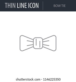 Symbol of Bow Tie. Thin line Icon of Saint Patrick Day. Stroke Pictogram Graphic for Web Design. Quality Outline Vector Symbol Concept. Premium Mono Linear Beautiful Plain Laconic Logo