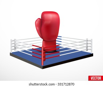 Symbol of a boxing and prize ring in three-dimensional space. Vector illustration.
