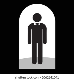 icono de símbolo boy negro como vector
